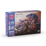 AK Interactive Quick Gen - Quick Paint Combo Set 100 Colors (80 Quick Gen + 20 Acrylic 3Gen + 3 Brushes)