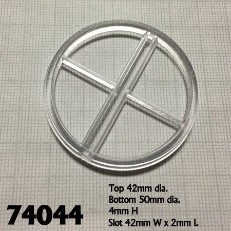 2 Inch Transparent Slotted Round W/ Long Hover Peg (5 Bases, 5 Pegs) RPR 72254