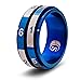 CritSuccess 2d6 Dice Ring with Double 6 Sided Die Spinner (Size 15 - Stainless Steel - Blue)