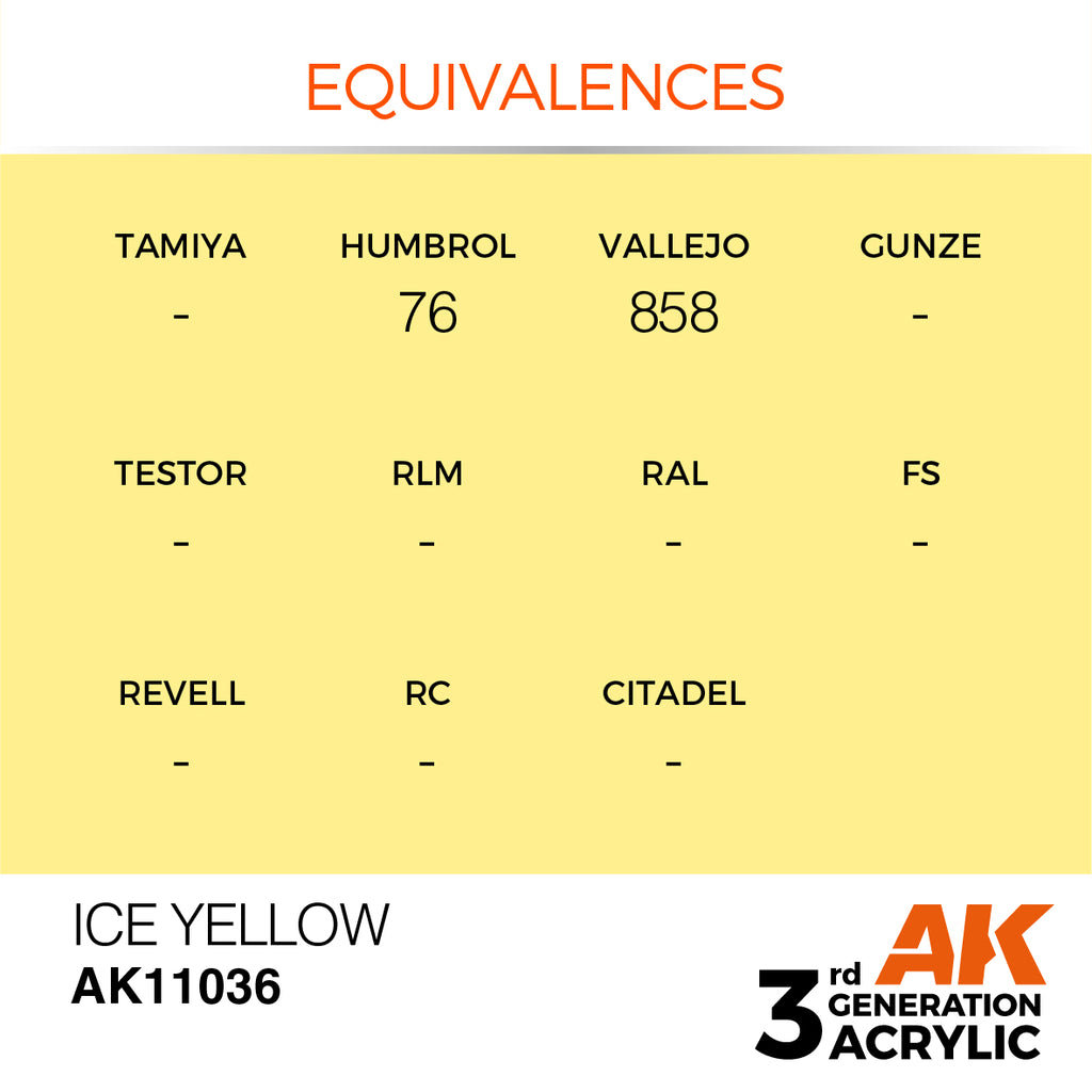 3Gen Acrylics: Ice Yellow - Standard LTG AK-11036