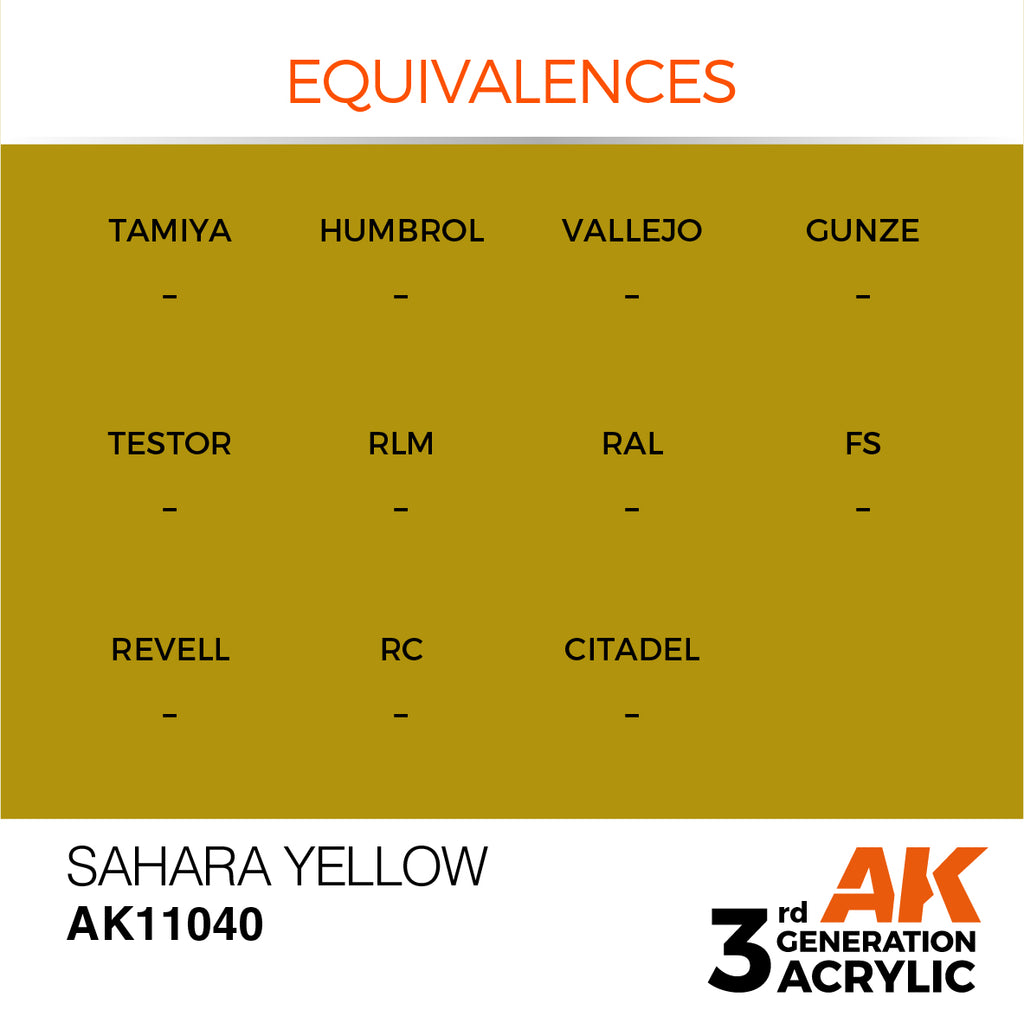 3Gen Acrylics: Sahara Yellow - Standard LTG AK-11040