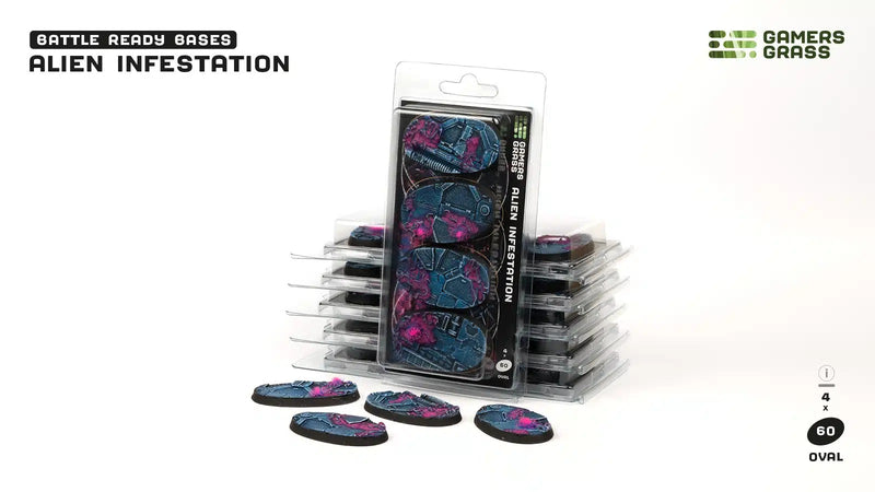 Battle Ready Bases - Alien Infestation: Oval 60mm (x4) LTG GSG-GGB-AIO60