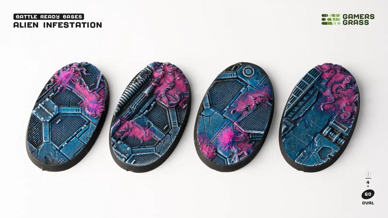 Battle Ready Bases - Alien Infestation: Oval 60mm (x4) LTG GSG-GGB-AIO60