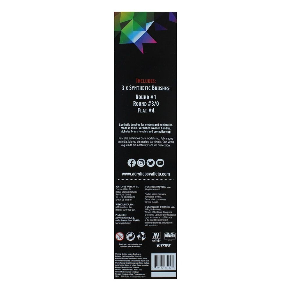 D&D Prismatic Paint: Brushes 3-Brush Set WZK 67162