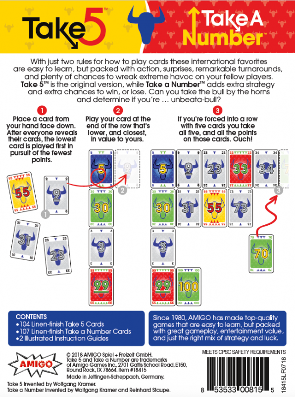Take 5/Take a Number Bonus Pack AGI 18415