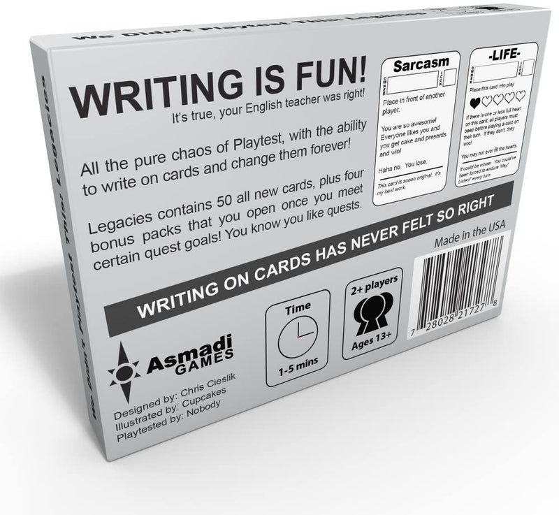 We Didn't Playtest This: Legacies ASI 0016