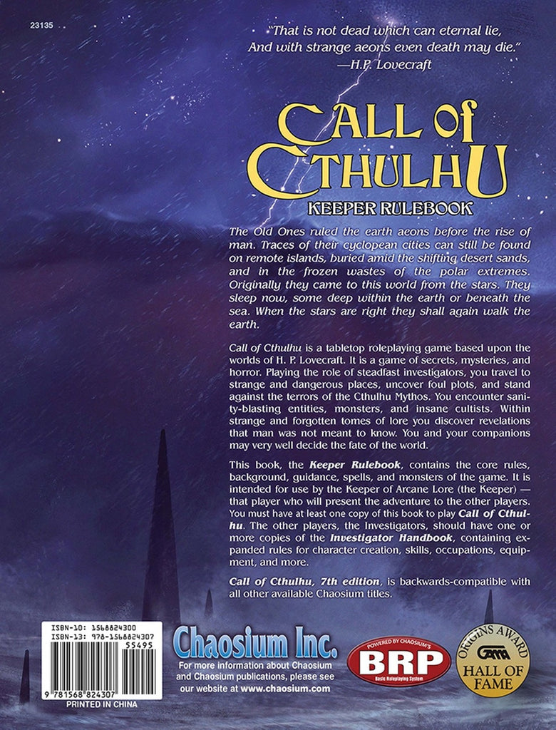 Call of Cthulhu RPG: 7th Edition (Hardcover) CHA 23135-H