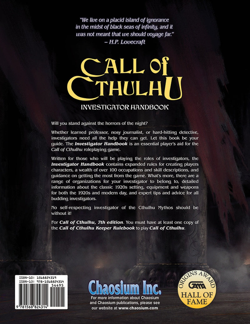 Call of Cthulhu RPG: 7th Edition Investigator Handbook (Hardcover) CHA 23136-H