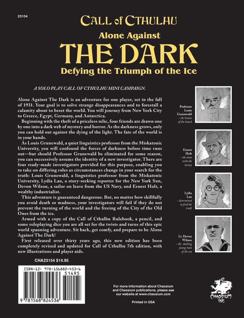 Call of Cthulhu RPG: Alone Against the Dark - Defying the Triumph of the Ice CHA 23154