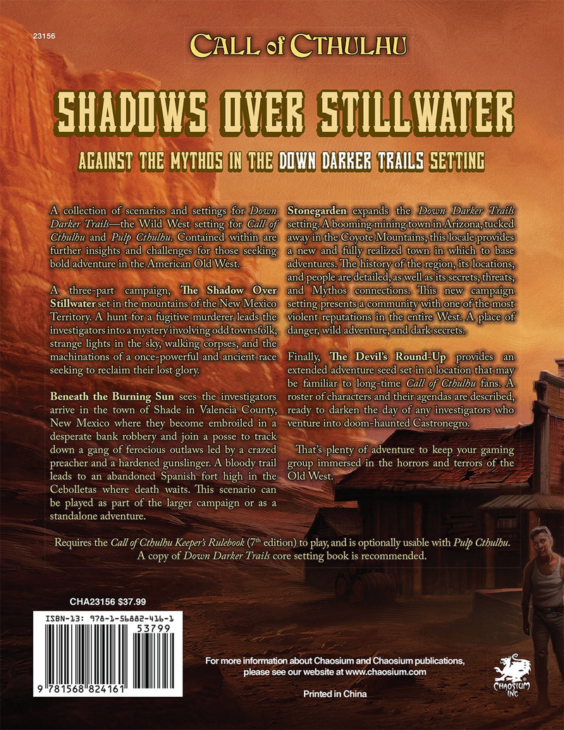 Call of Cthulhu RPG: Against the Mythos in the Down Darker Trails Setting - Shadows over Stillwater (Hardcover) CHA 23156-H