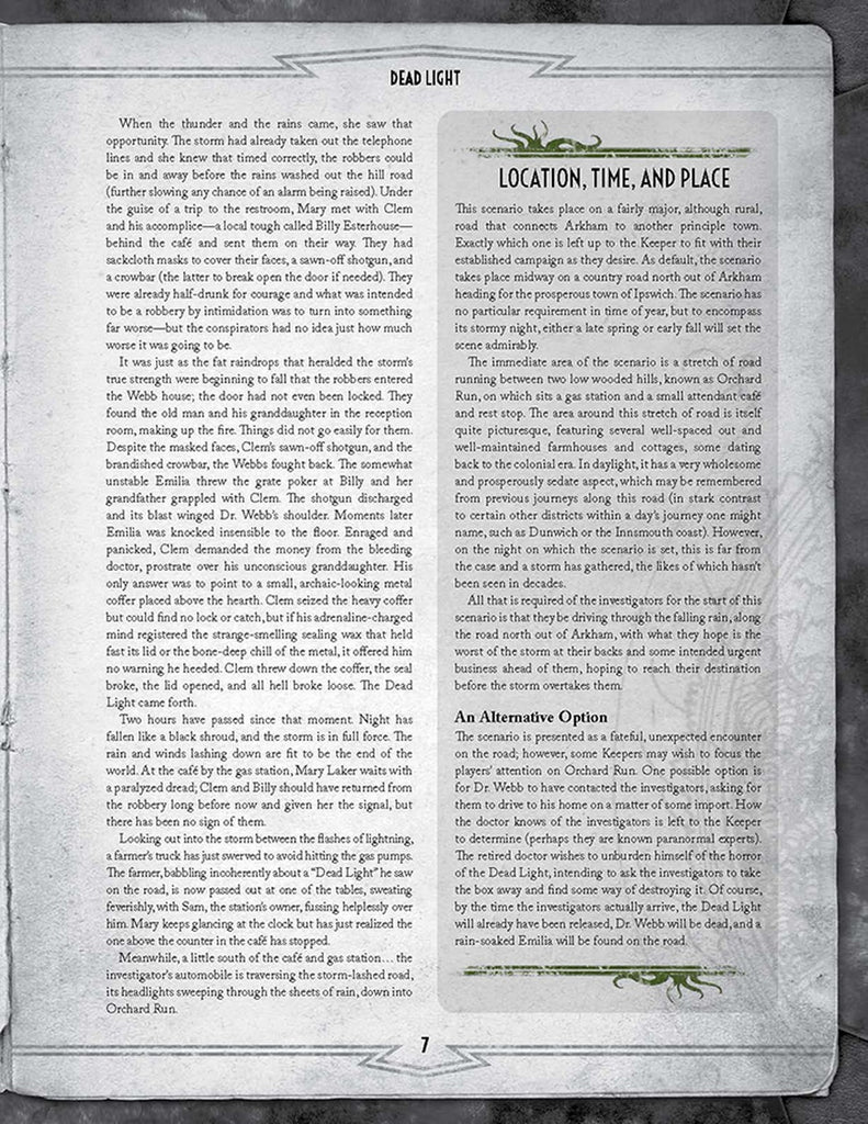 Call of Cthulhu RPG: Dead Light & Other Dark Turns CHA 23159