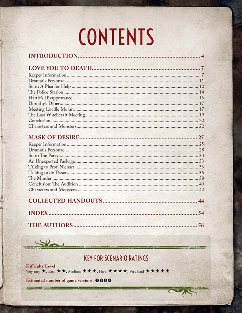 Call of Cthulhu RPG: Does Love Forgive? CHA 23172