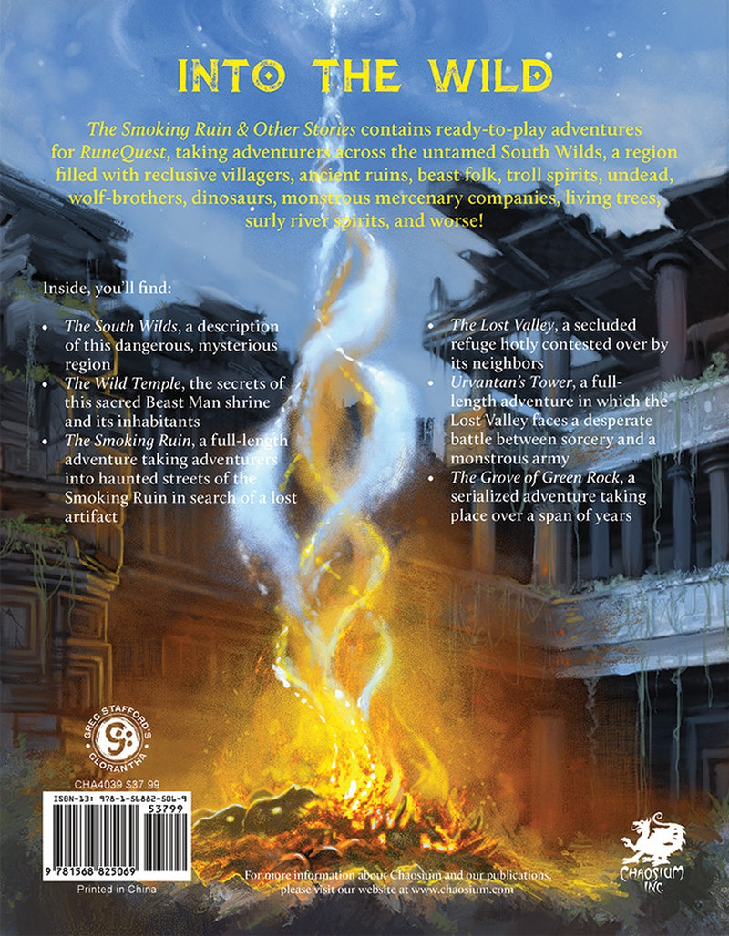 RuneQuest RPG: The Smoking Ruin and Other Stories (Hardcover) CHA 4039-H