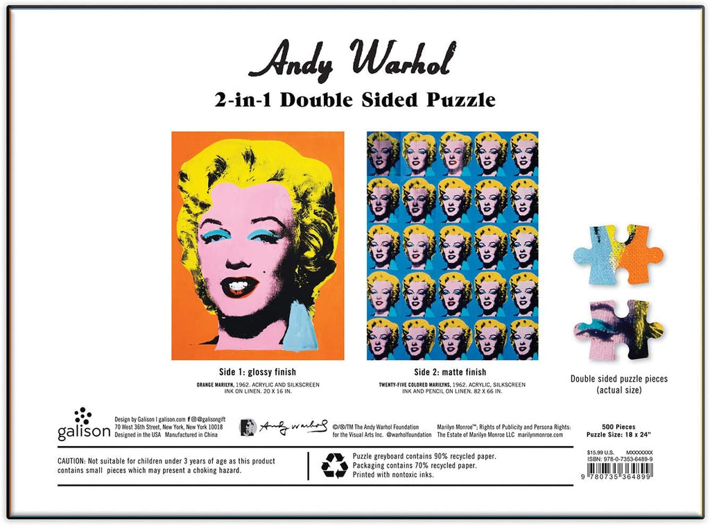 Warhol Marilyn Double Sided Puzzle (500 Piece) CHR 4899