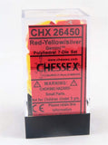 Red-Yellow / Silver: Gemini Polyhedral Dice Set (7's) CHX 26450