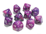 Violet / White: Festive d10 Dice Set (10's) CHX 27257