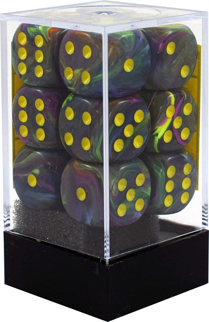 Rio / Yellow: Festive 12d6 16mm Dice Set CHX 27649