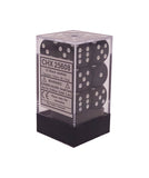 Black with White: Opaque 12d6 16mm Dice Set CHX 25608