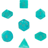 Aqua with Silver: Cirrus Polyhedral Dice Set (7's) CHX 27465