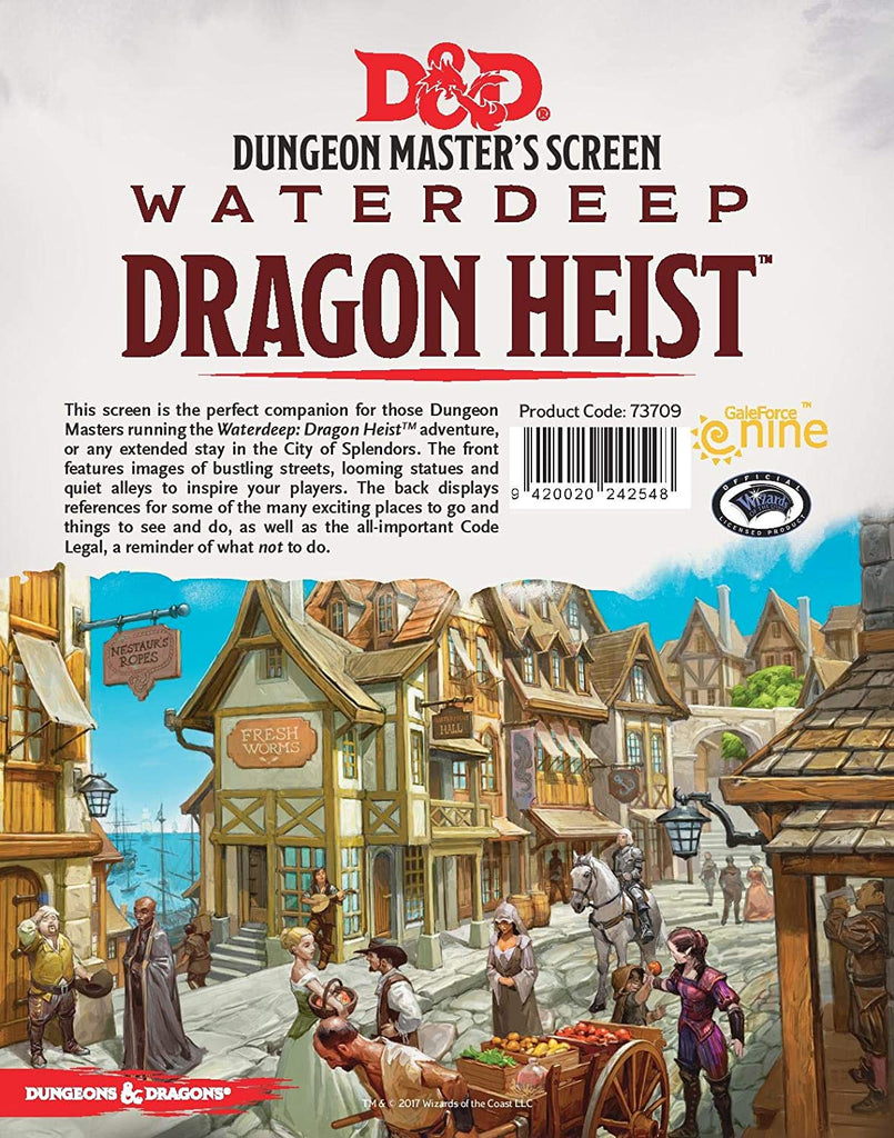 D&D RPG: Waterdeep - Dragon Heist DM Screen GF9 73709