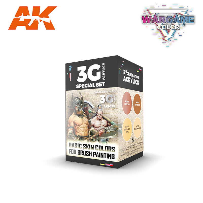 3Gen Acrylics: Wargame Color Set - Basic Skin Colors LTG AK-1075