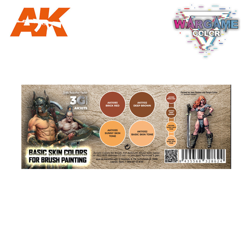 3Gen Acrylics: Wargame Color Set - Basic Skin Colors LTG AK-1075