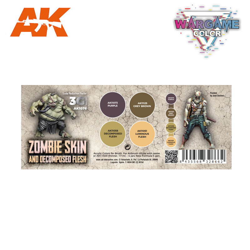 3Gen Acrylics: Wargame Color Set - Zombie Skin LTG AK-1076