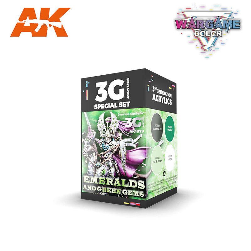 3Gen Acrylics: Wargame Color Set - Emeralds and Green Gems LTG AK-1078