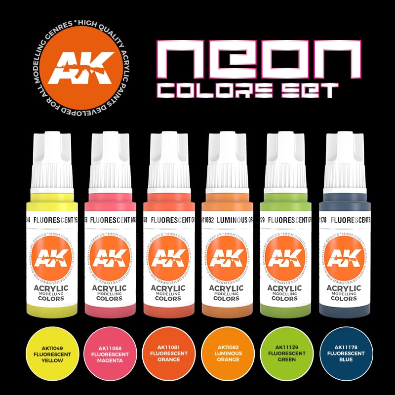 3Gen Acrylics: Neon Colors Set LTG AK-11610A