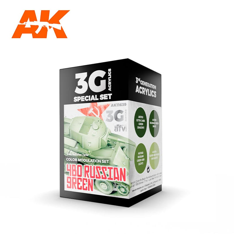 3Gen Acrylics: 4BO Russian Green Modulation Set LTG AK-11639