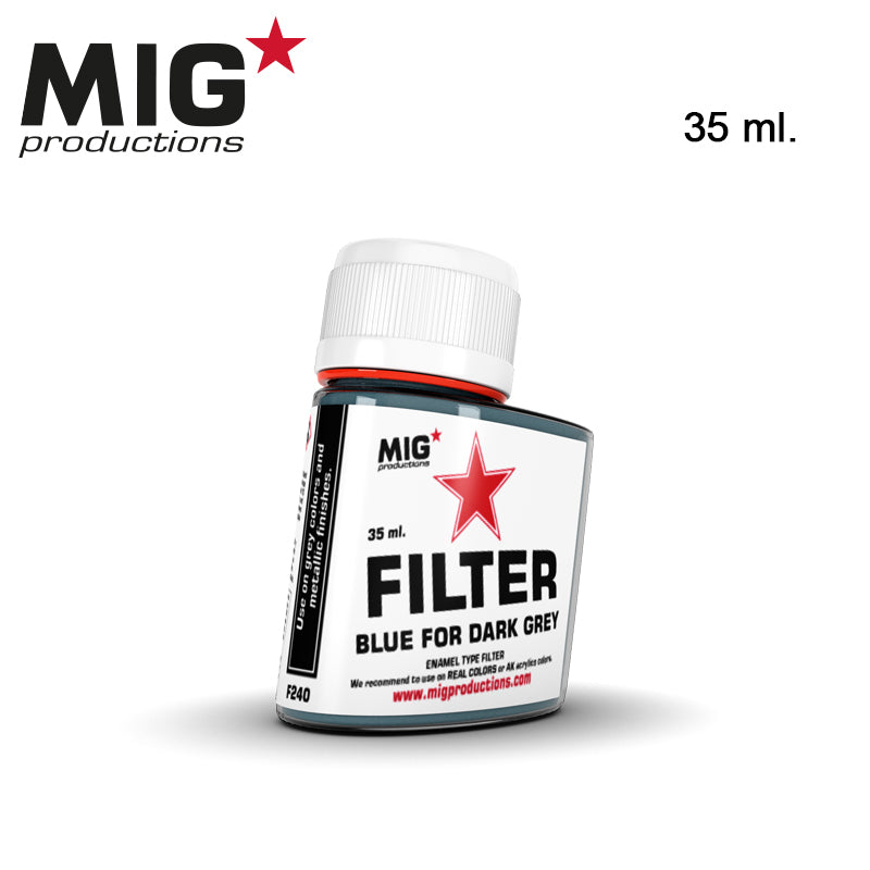MIG Productions: Filter - Blue for Dark Grey 35ml LTG AK-F240