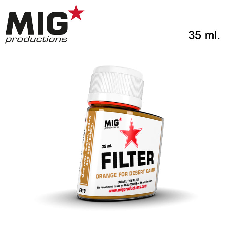 MIG Productions: Filter - Orange for Desert Camo 35ml LTG AK-F419