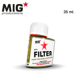 MIG Productions: Filter - Green for Khaki & Olive Drab 35ml LTG AK-F420
