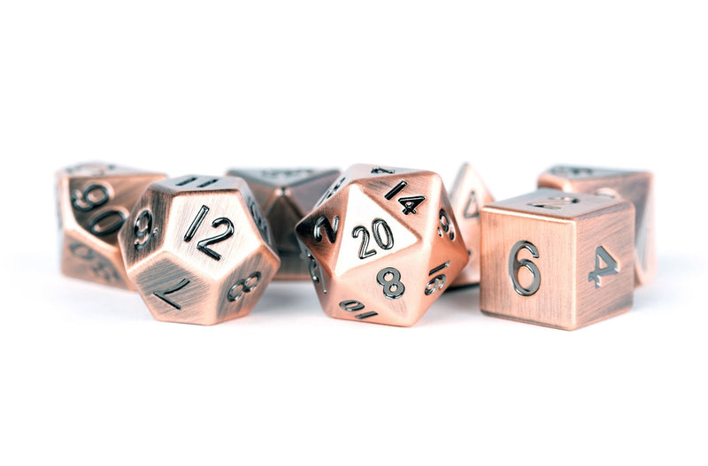 Antique Copper 16mm Polyhedral Dice Set MET 007