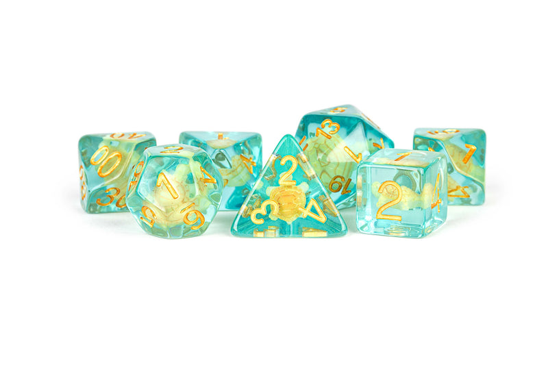 16mm Resin Poly Dice Set: Turtle Dice MET 742