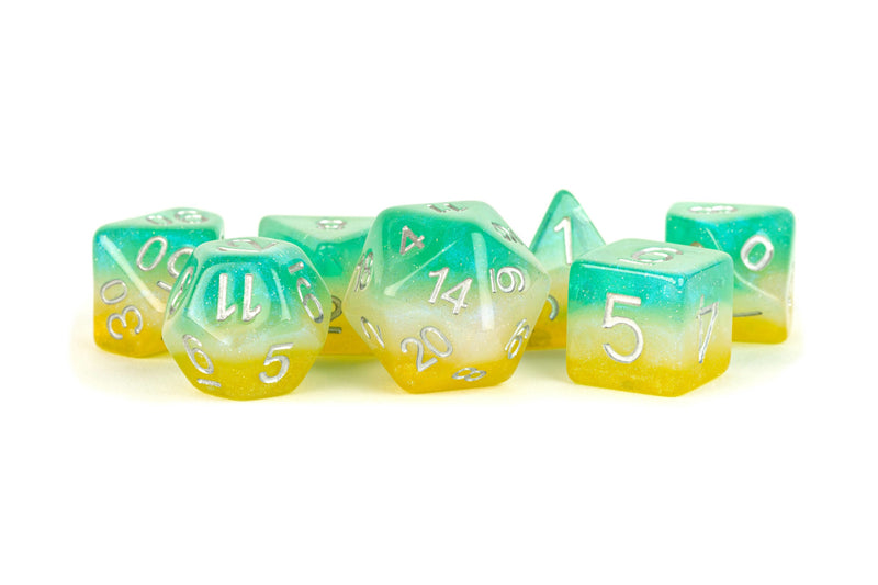 16mm Resin Poly Dice Set: Layered Stardust Tropics MET 765