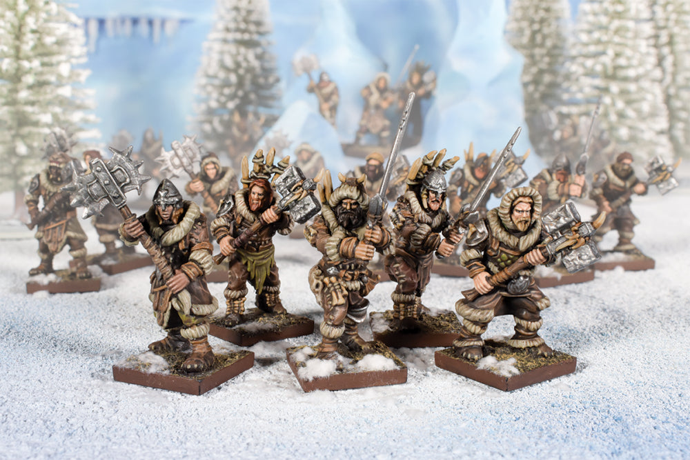 Kings of War: Northern Alliance Clansmen Regiment with Two Handed Weapons MGE MGKWL303
