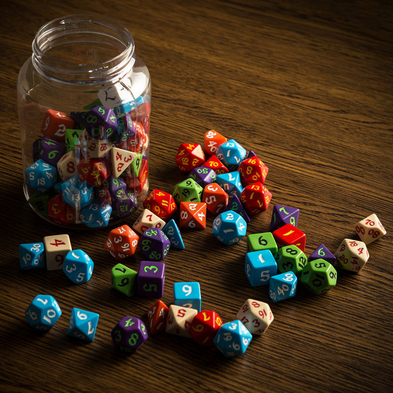 Round Jar of Classic RPG Dice (80) QWS JMIX07