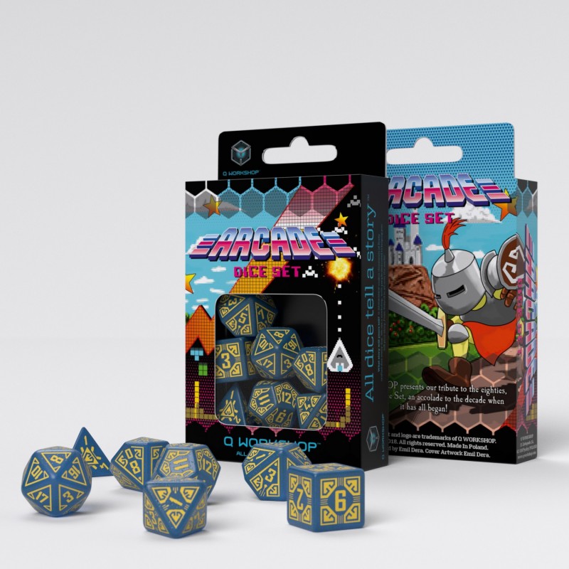 Arcade Blue & Yellow Dice Set QWS SARC1E