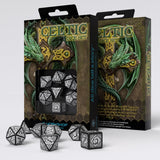 Celtic 3D Revised Black & White Dice Set (7) QWS SCER05