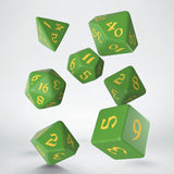 Classic Runic Green & Yellow Dice Set QWS SCLR2F