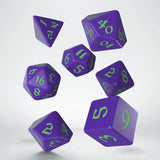 Classic Runic Purple & Green Dice Set (7) QWS SCLR76