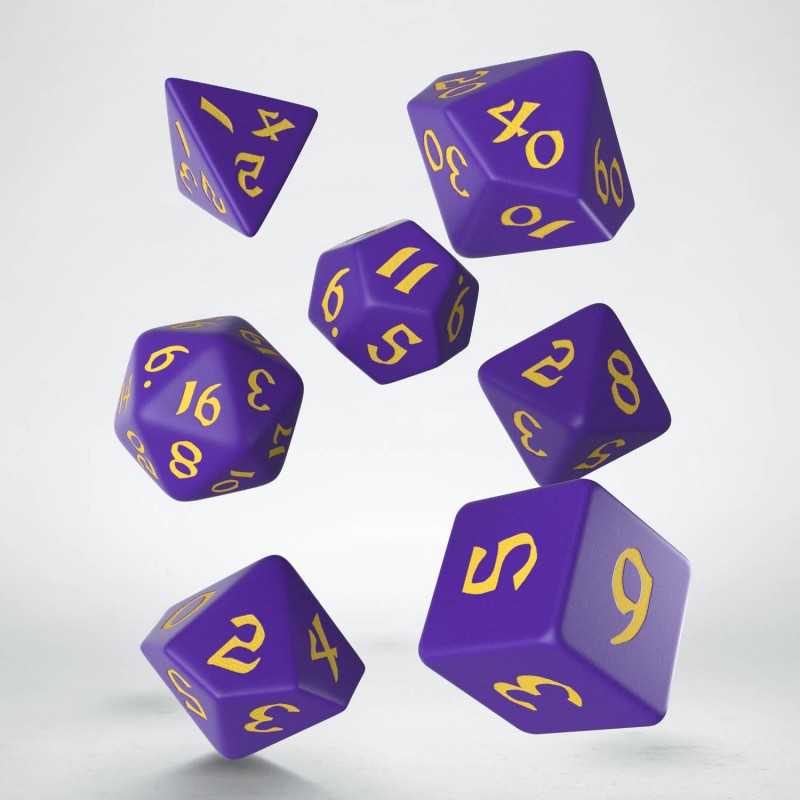 Classic Runic Purple & Yellow Dice Set (7) QWS SCLR93