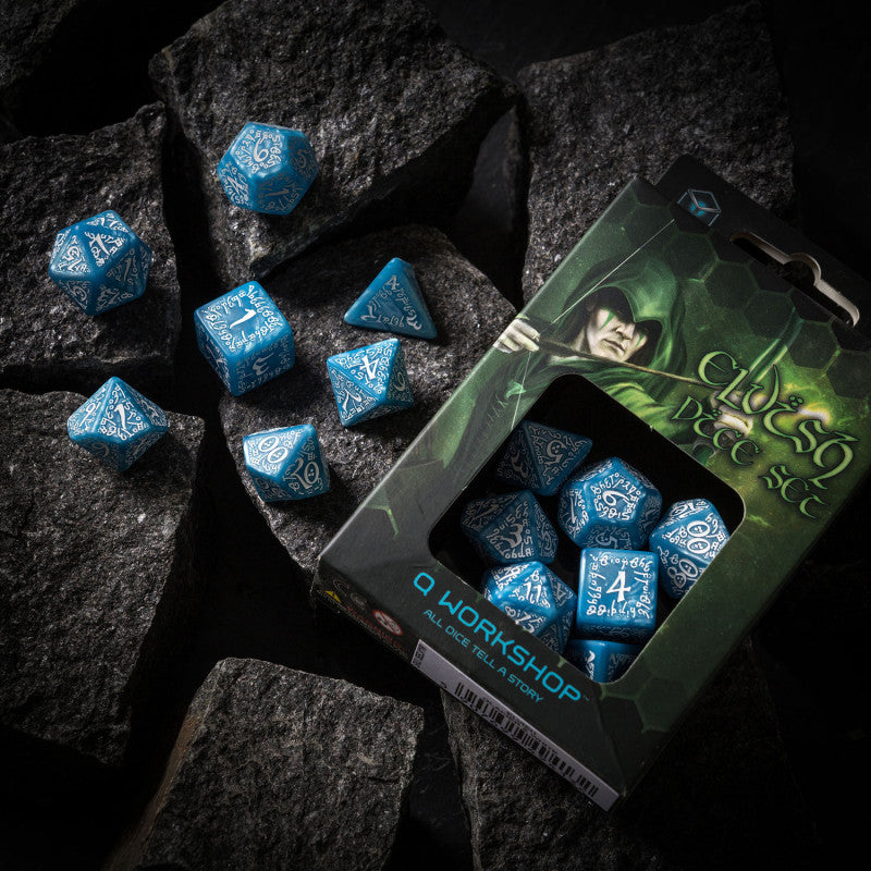 Elvish Glacier & White Dice Set QWS SELV1R