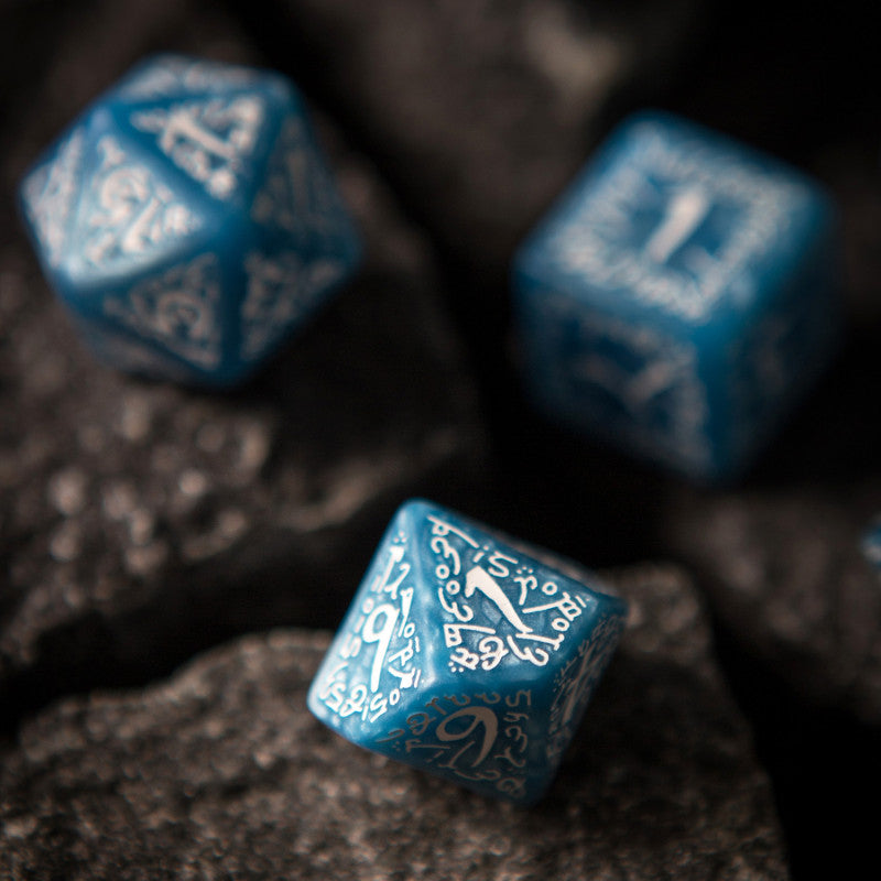 Elvish Glacier & White Dice Set QWS SELV1R