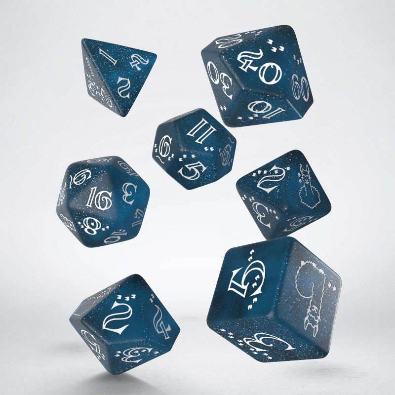 Shimmering Llama Dice Set (Glittering Dark Blue & White) QWS SLLA3F