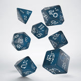 Shimmering Llama Dice Set (Glittering Dark Blue & White) QWS SLLA3F