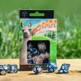Shimmering Llama Dice Set (Glittering Dark Blue & White) QWS SLLA3F
