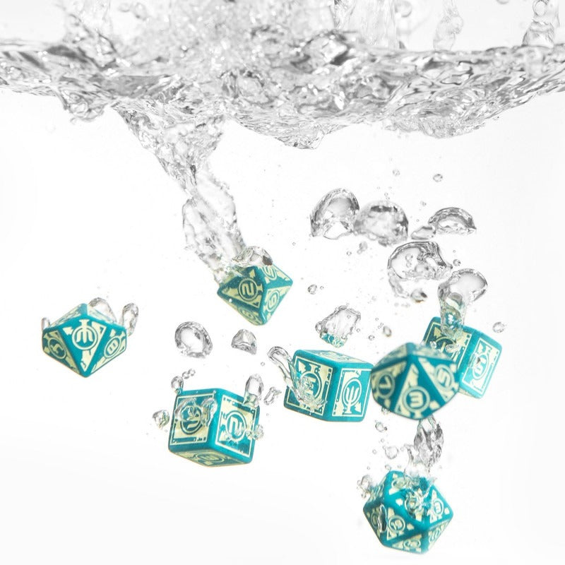 Polaris RPG Turquoise & Light Yellow Dice Set (7) QWS SPOL94