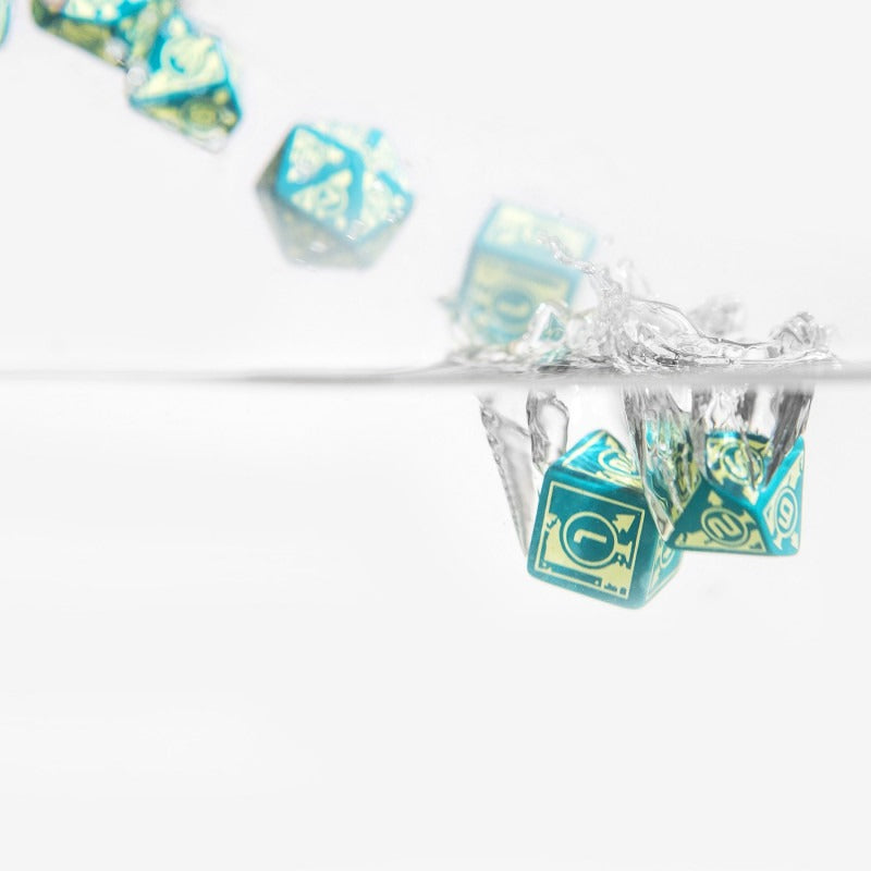 Polaris RPG Turquoise & Light Yellow Dice Set (7) QWS SPOL94